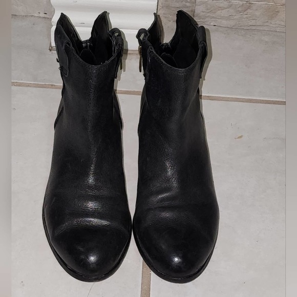 Sam Edelman Petty black leather ankle boots Booties‎ Women's size 7 - Picture 1 of 8